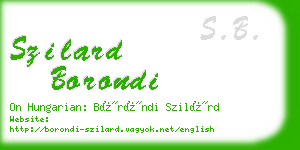 szilard borondi business card